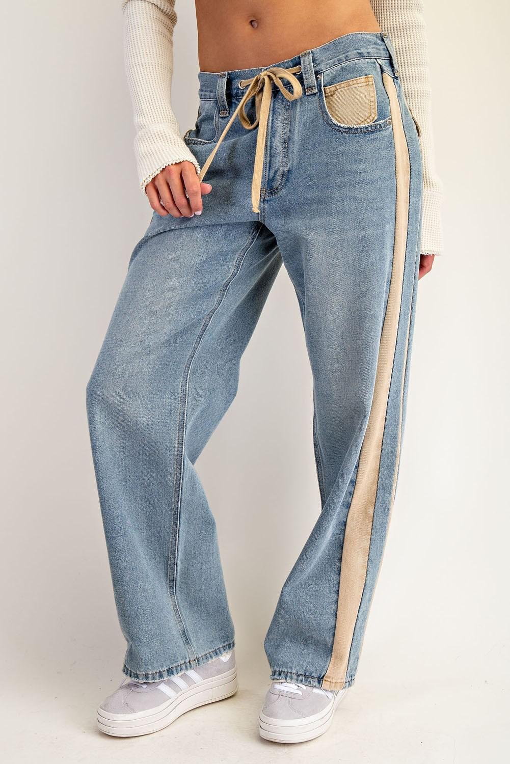ee:some Mineral Washed Drawstring Side Stripe Pants ✨