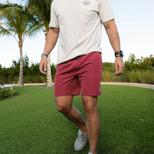 BURLEBO Athletic Short - Cardinal - Topo Desert Camo Liner