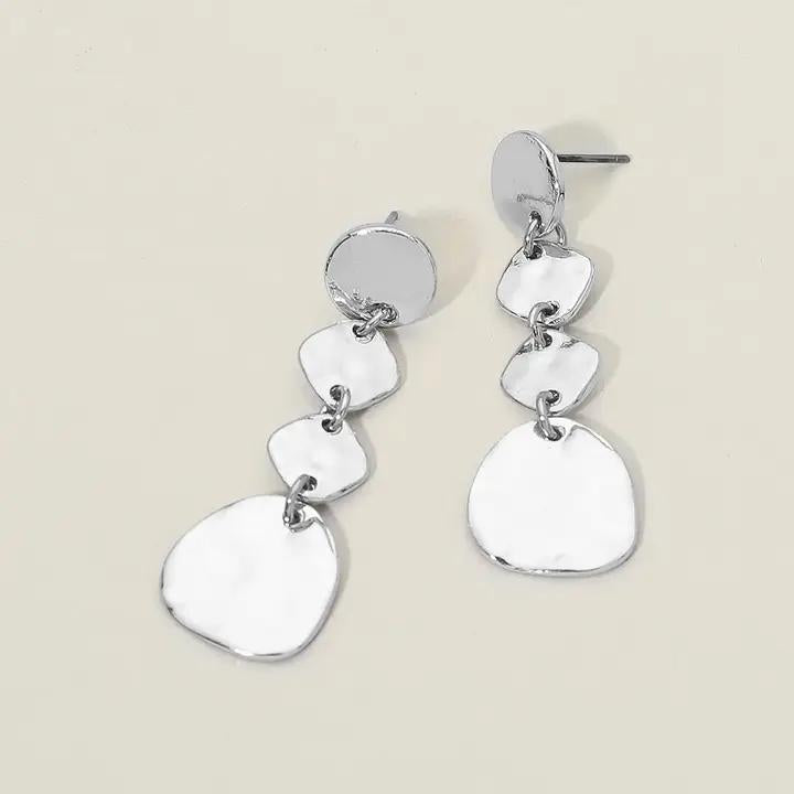 Abstract Metal Plated Link Drop Earrings - 3 Styles