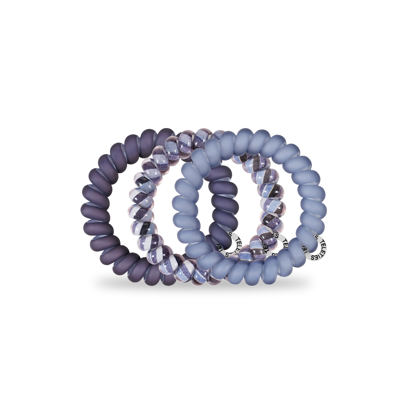TELETIES Spiral Hair Coils | Large | Midnight Rain Hair Ties