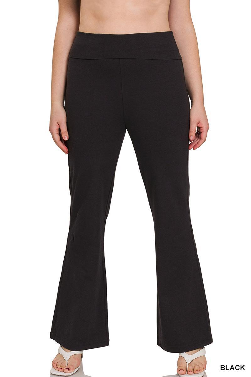 Zenana SP-227X5 Plus Premium Cotton Yoga Flare Pants