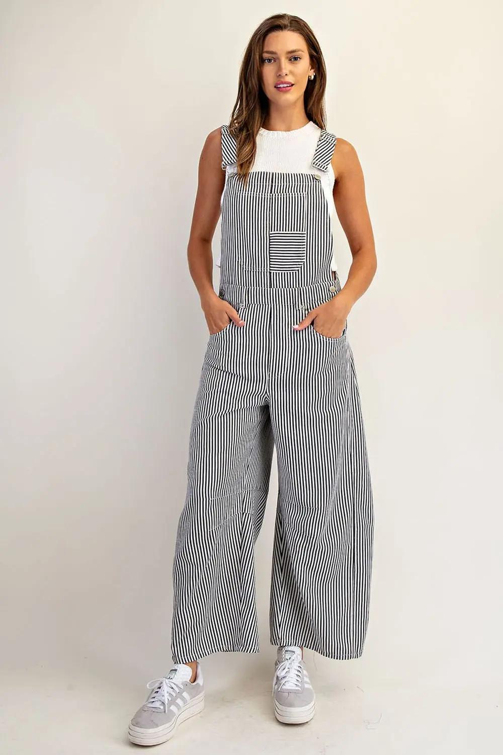ee:some Courtney Striped Barrel-Leg Jumpsuit