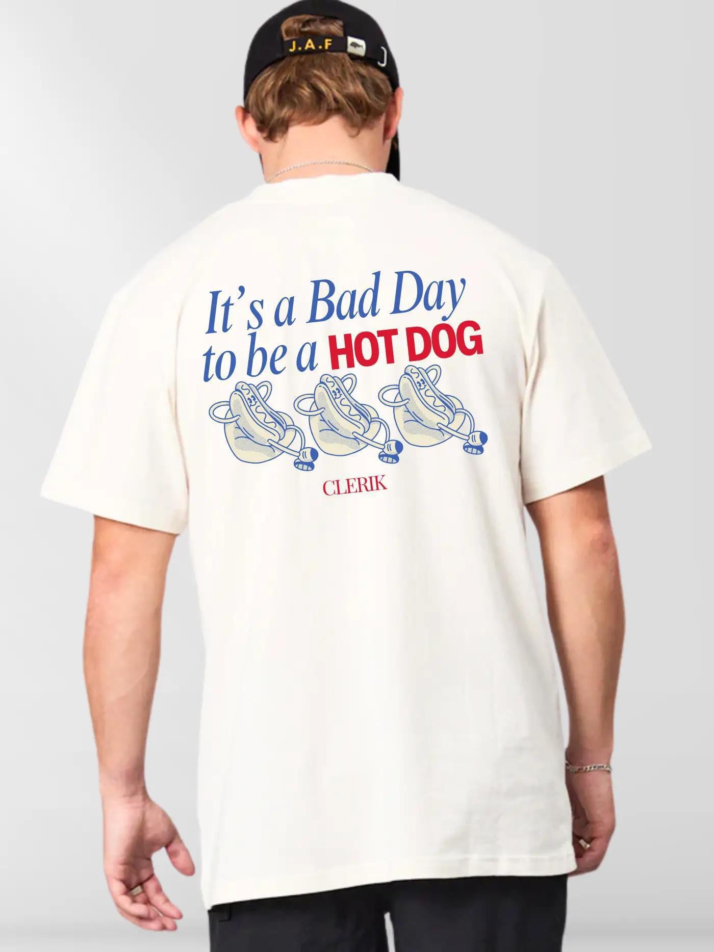 Hot Dog on White Box Tee