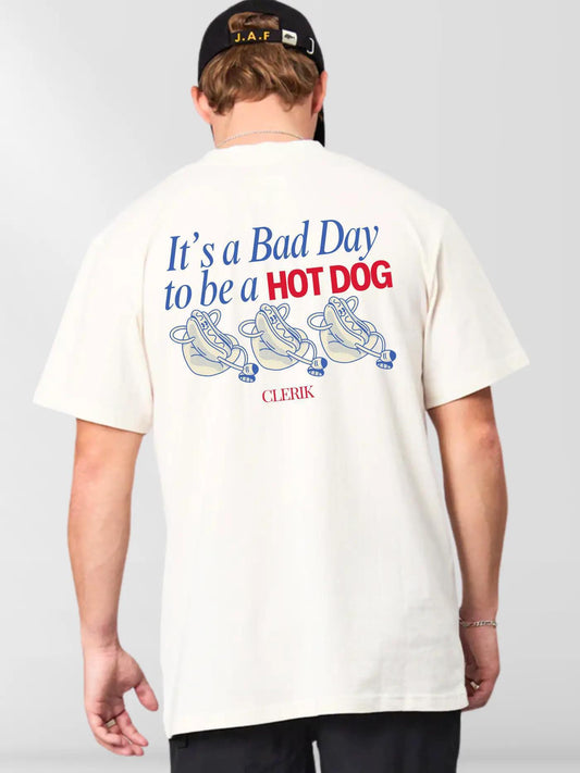 Hot Dog on White Box Tee