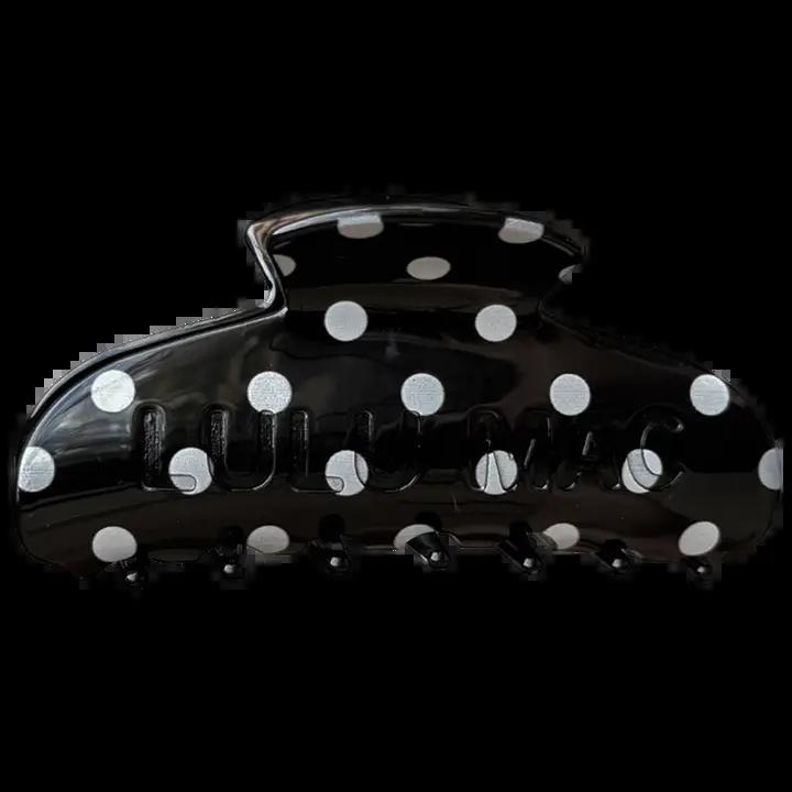 Lulu Mac Hair Clip Black White Polka Dot