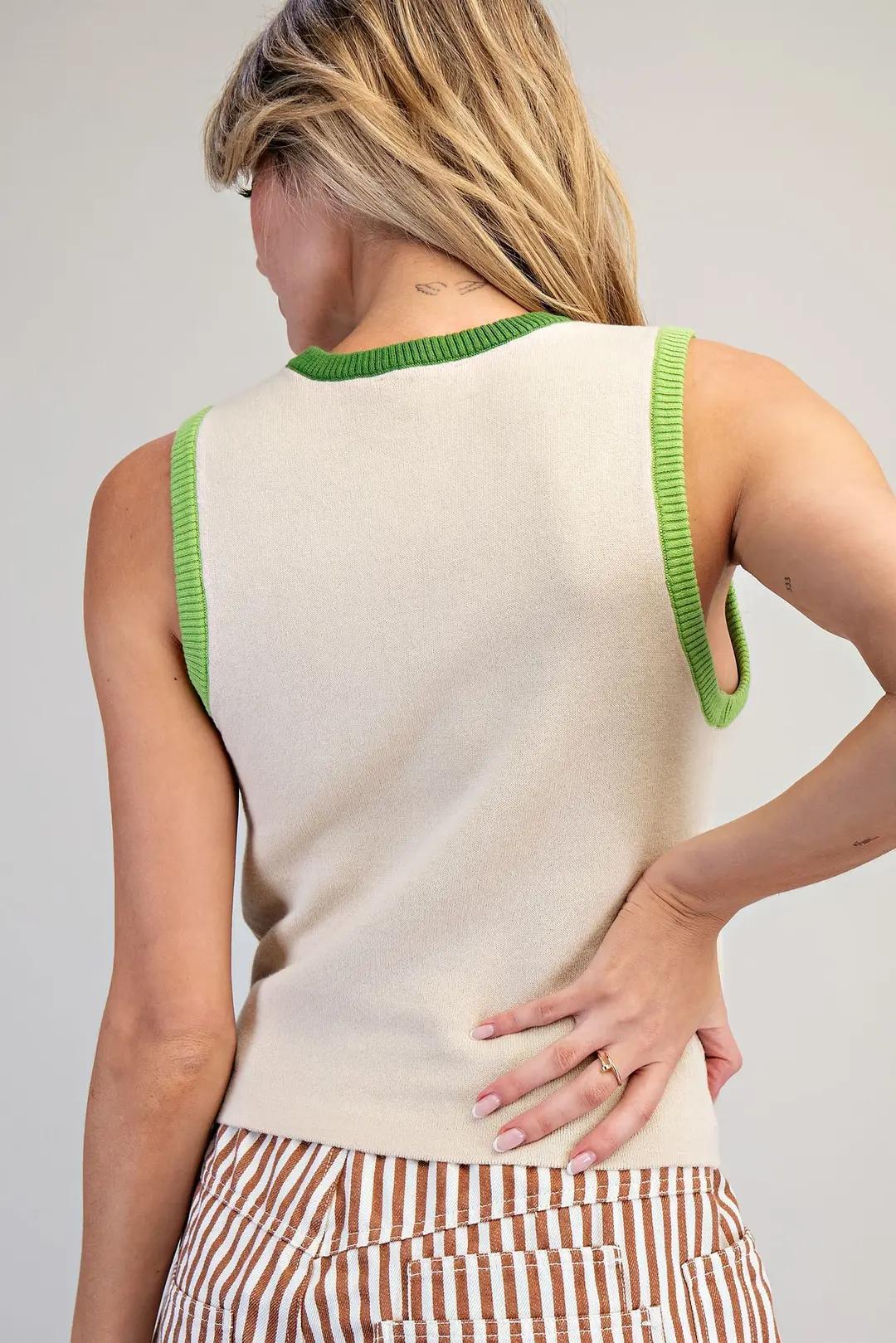 EE:SOME Lemon Graphic Knit Tank Top