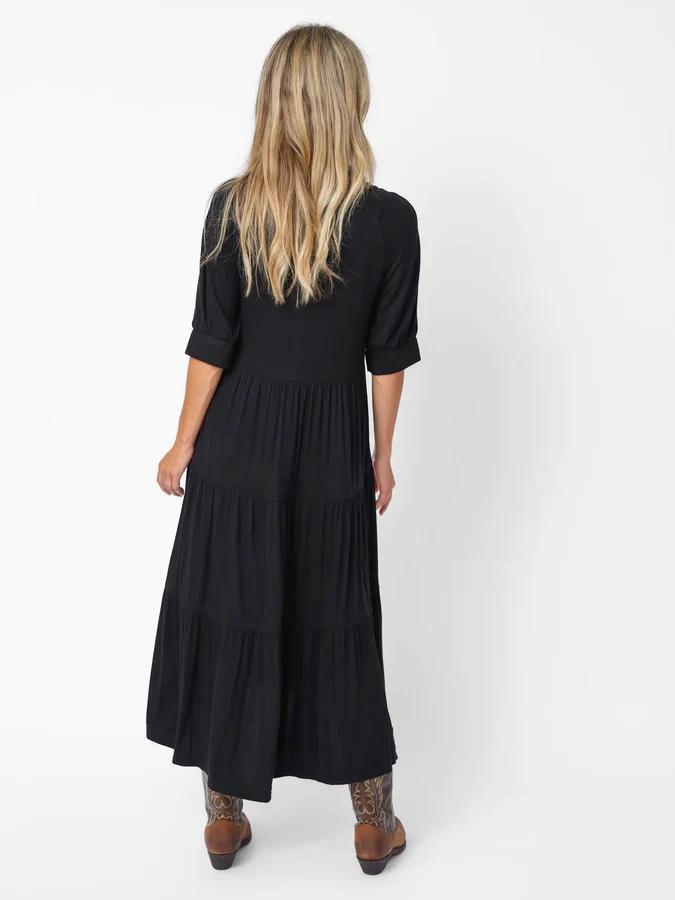 Natural Life Rebecca "ButterSoft" Midi Dress Black