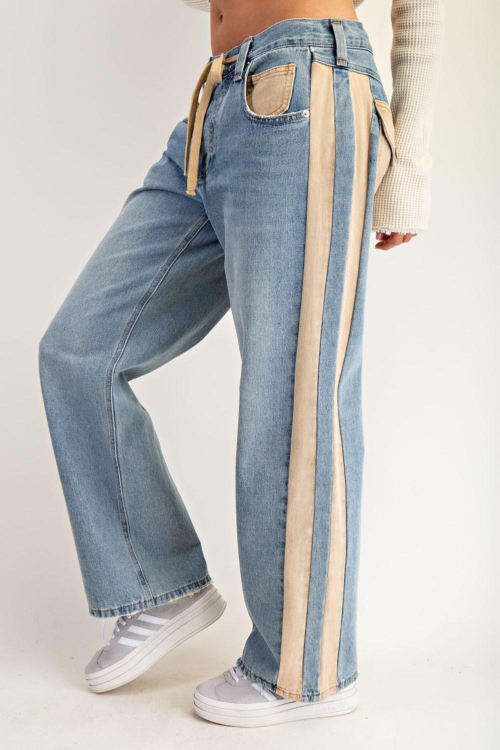 ee:some Mineral Washed Drawstring Side Stripe Pants ✨