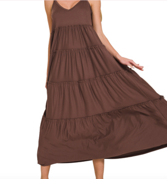 Zenana V-neck Cami Maxi Dress with Pockets