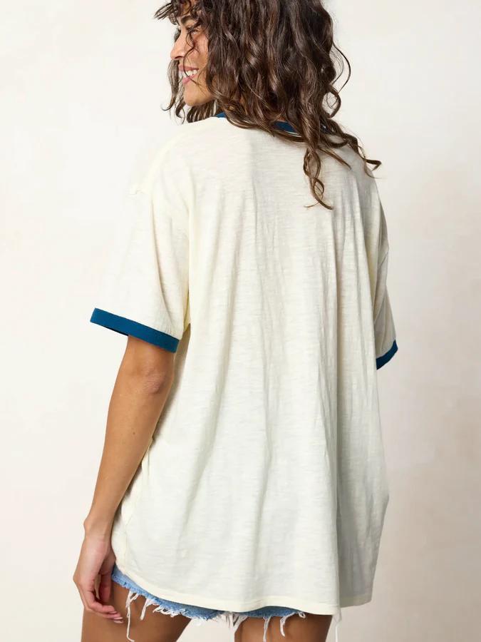 Natural Life Ringer Oversized Tee Shirt Seas The Day