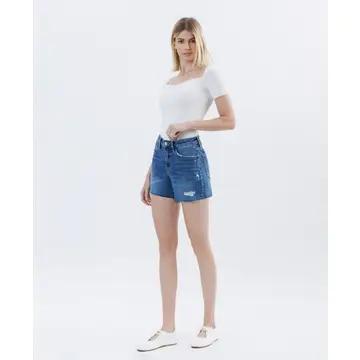 Lovervet High Rise Raw Hem Denim Shorts LV1638