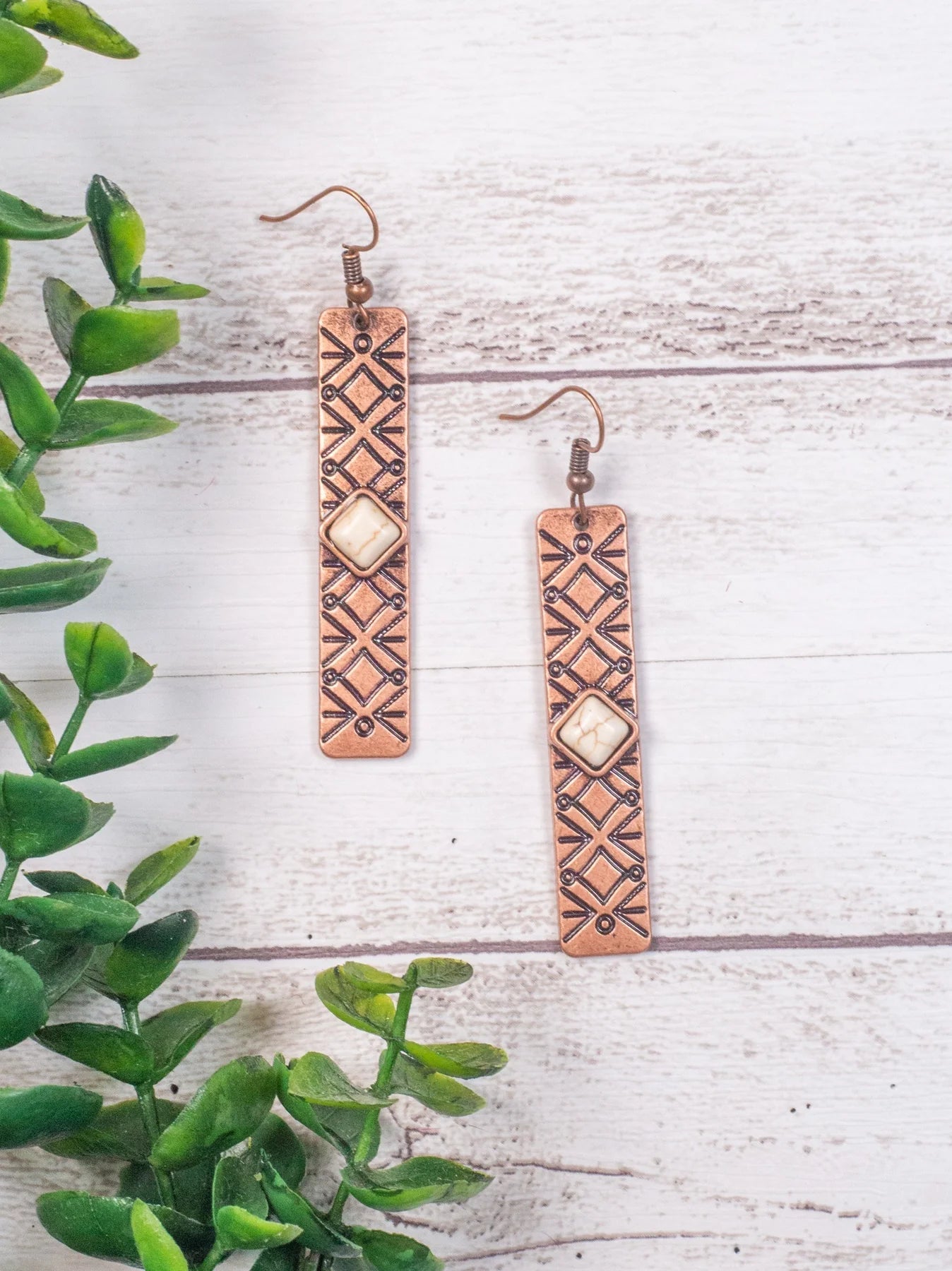 Rock All Night Copper Dangle Earrings